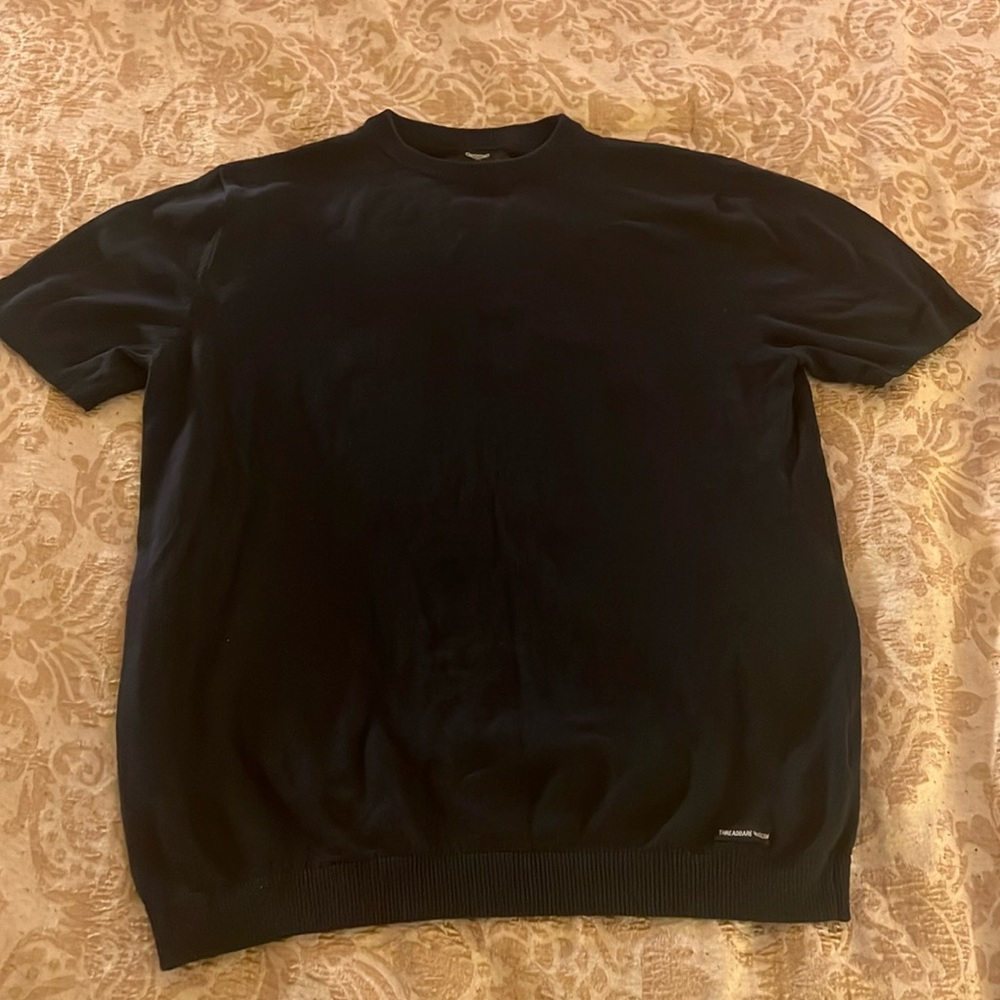 Short Sleeve Sweater Black. Brand Threadbare Size Large. Gently Used
